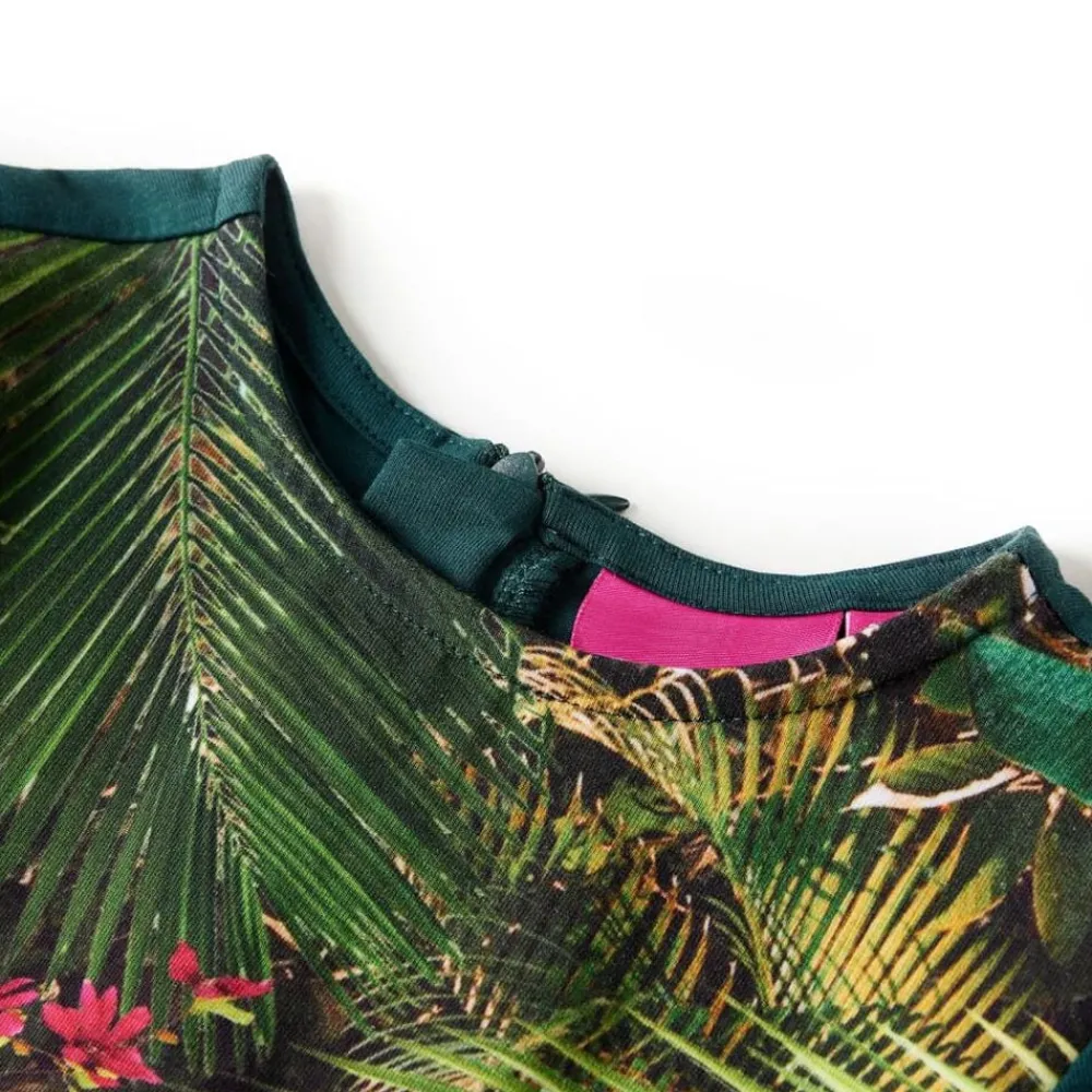 Kleding & Accessoires*vidaXL Kinderjurk met lange mouwen 104 Donkergroen