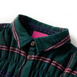 Kinderjurk met lange mouwen en ruches 92 donkergroen><noscript><img width=
