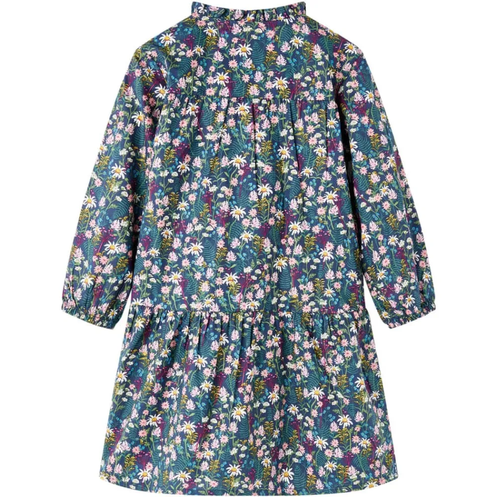 Kleding & Accessoires*vidaXL Kinderjurk met lange mouwen 92 donkerblauw