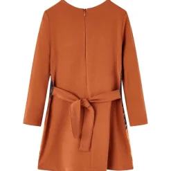 Kleding & Accessoires*vidaXL Kinderjurk met lange mouwen 92 kleurig Cognac