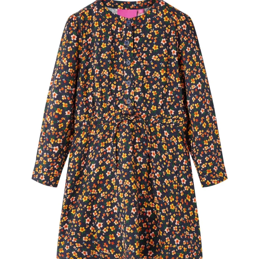 Kleding & Accessoires*vidaXL Kinderjurk met lange mouwen 92 marineblauw