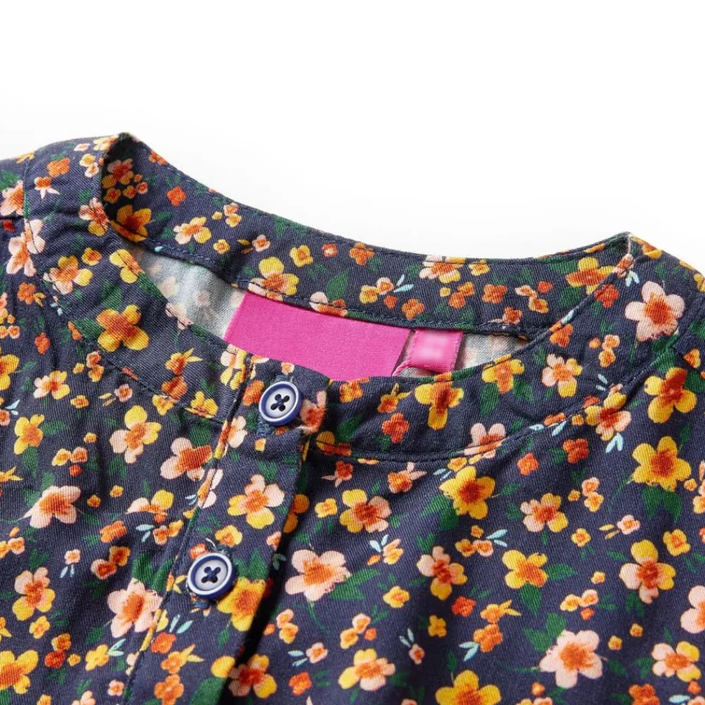 Kleding & Accessoires*vidaXL Kinderjurk met lange mouwen 92 marineblauw