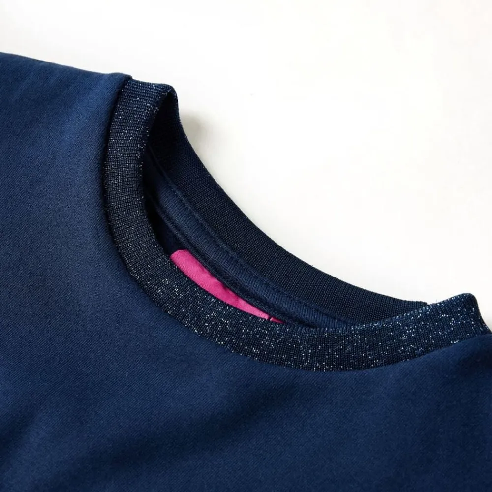 Kinderjurk met lange mouwen 92 marineblauw>vidaXL Clearance