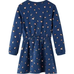 Kinderjurk met lange mouwen 104 marineblauw>vidaXL Online