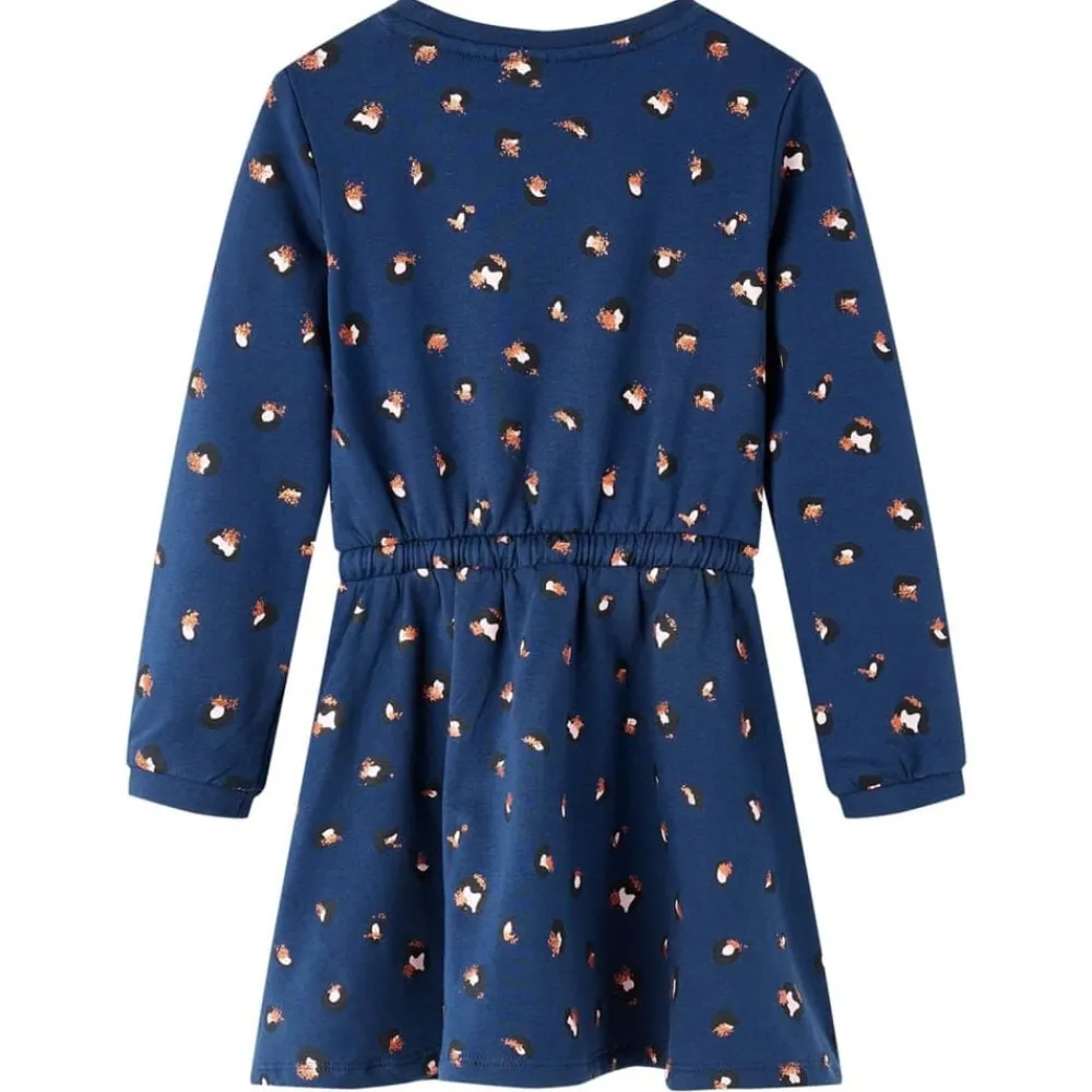 Kinderjurk met lange mouwen 104 marineblauw>vidaXL Online