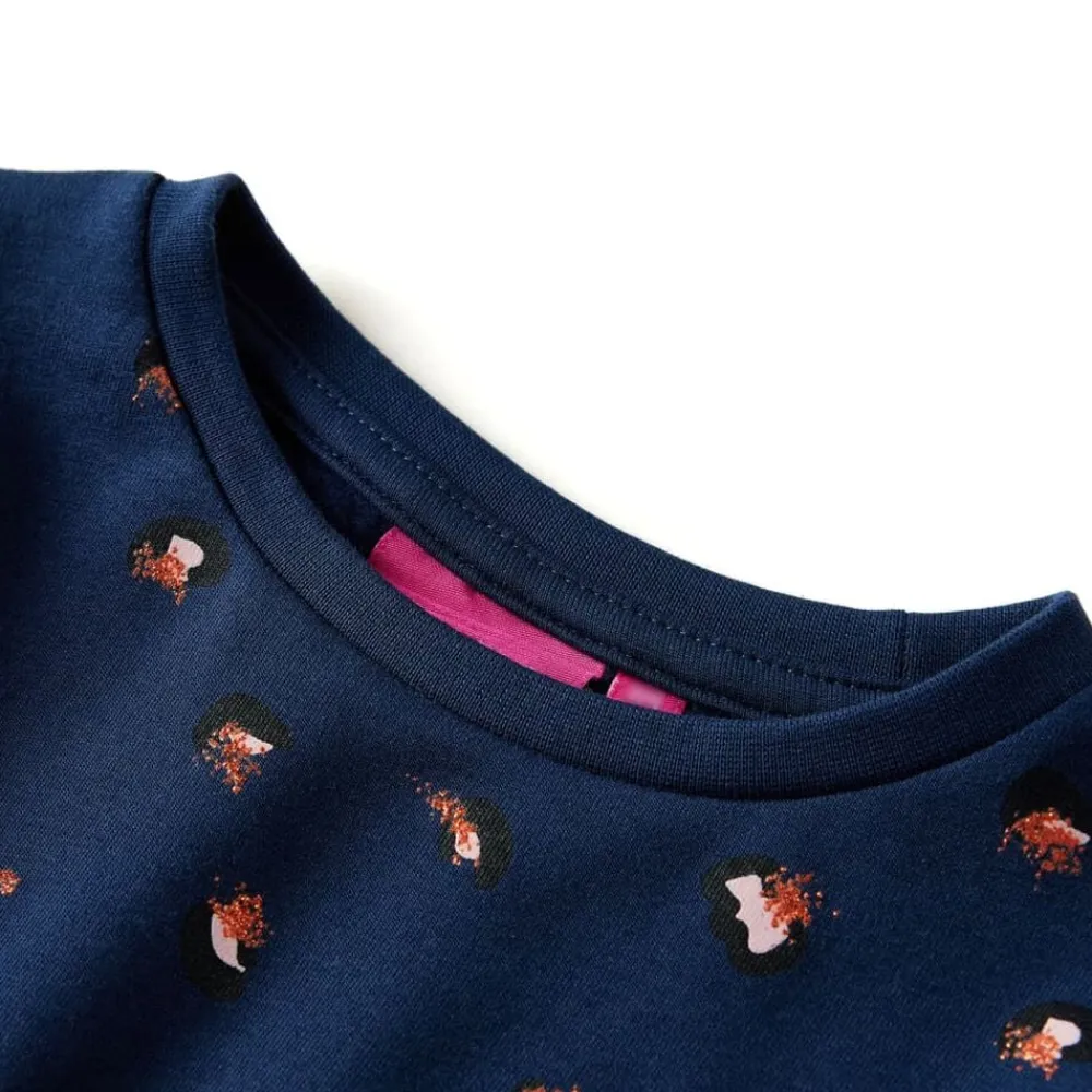Kinderjurk met lange mouwen 104 marineblauw>vidaXL Online