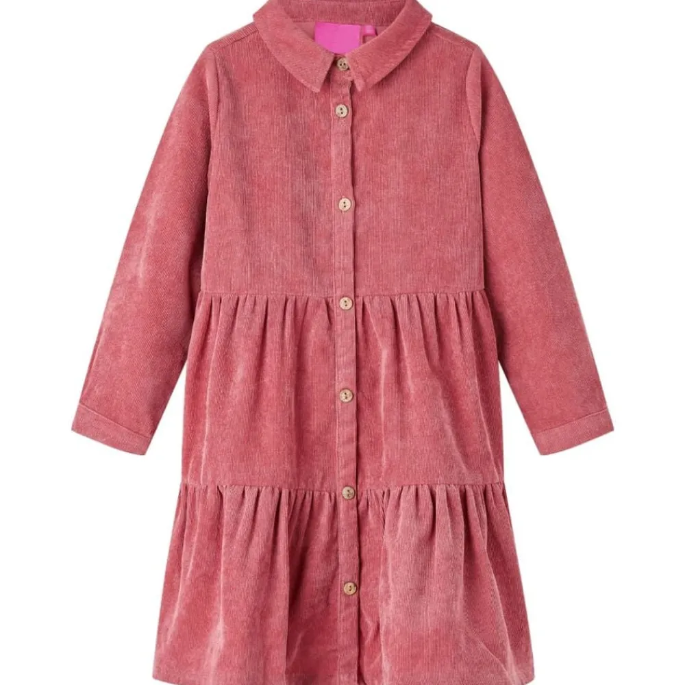 Kleding & Accessoires*vidaXL Kinderjurk met lange mouwen ribfluweel 92 oudroze