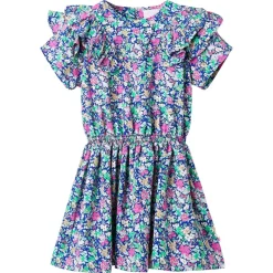 Kinderjurk met ruche mouwen 92 kobaltblauw>vidaXL Outlet