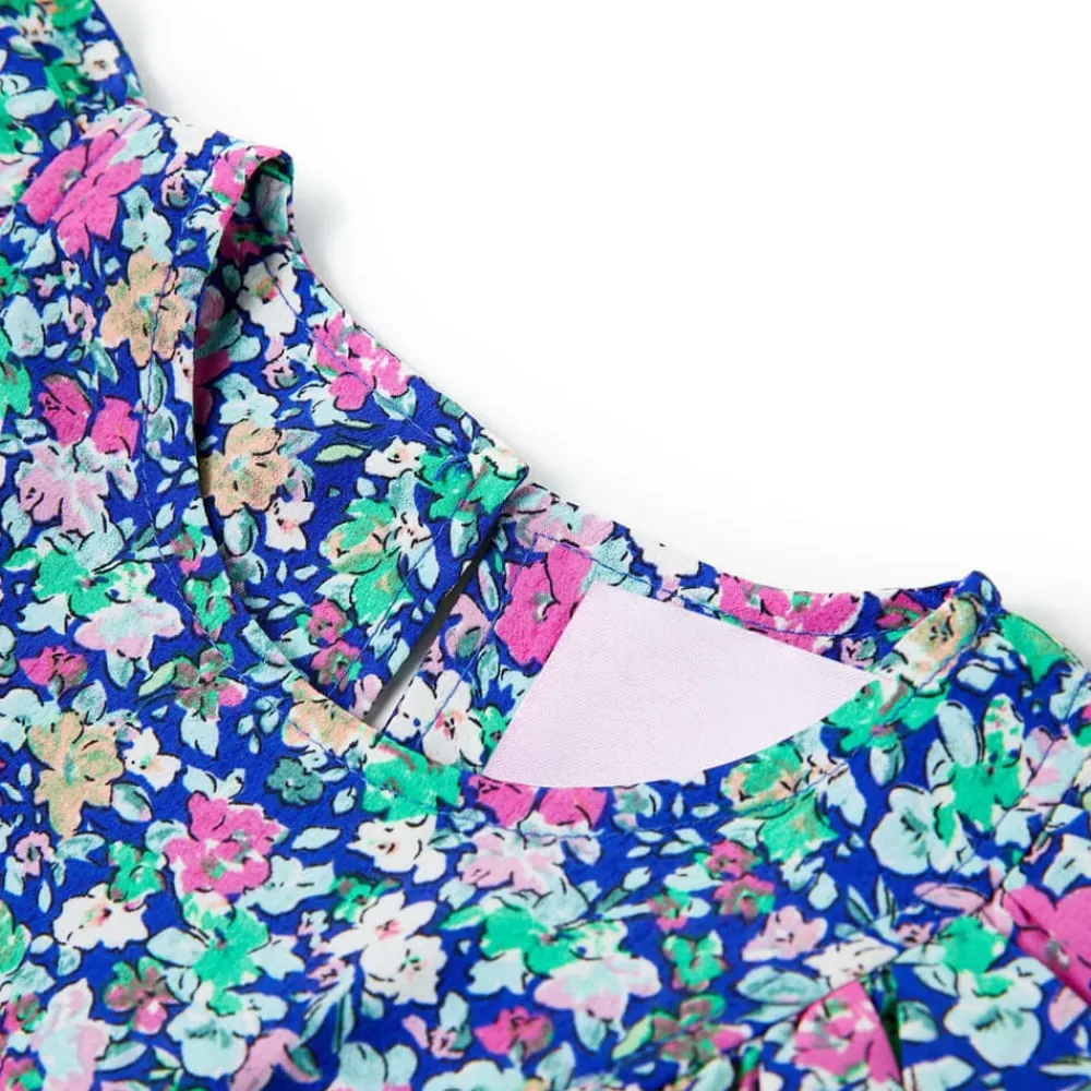 Kinderjurk met ruche mouwen 92 kobaltblauw>vidaXL Outlet