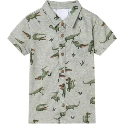 Kleding & Accessoires*vidaXL Kinderoverhemd 104 gemêleerd lichtkaki