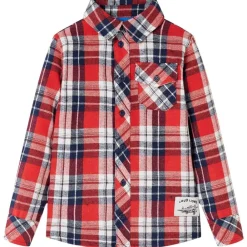 Kinderoverhemd geruit 104 rood en marineblauw>vidaXL New