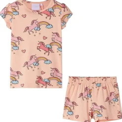 Kleding & Accessoires*vidaXL Kinderpyjama met korte mouwen 92 lichtoranje
