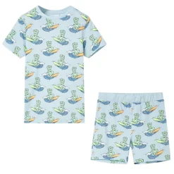 Kinderpyjama met korte mouwen 104 lichtblauw>vidaXL