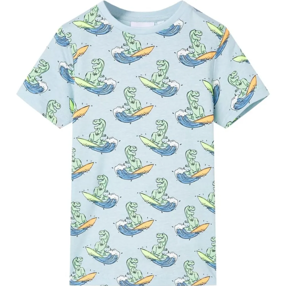 Kinderpyjama met korte mouwen 104 lichtblauw>vidaXL