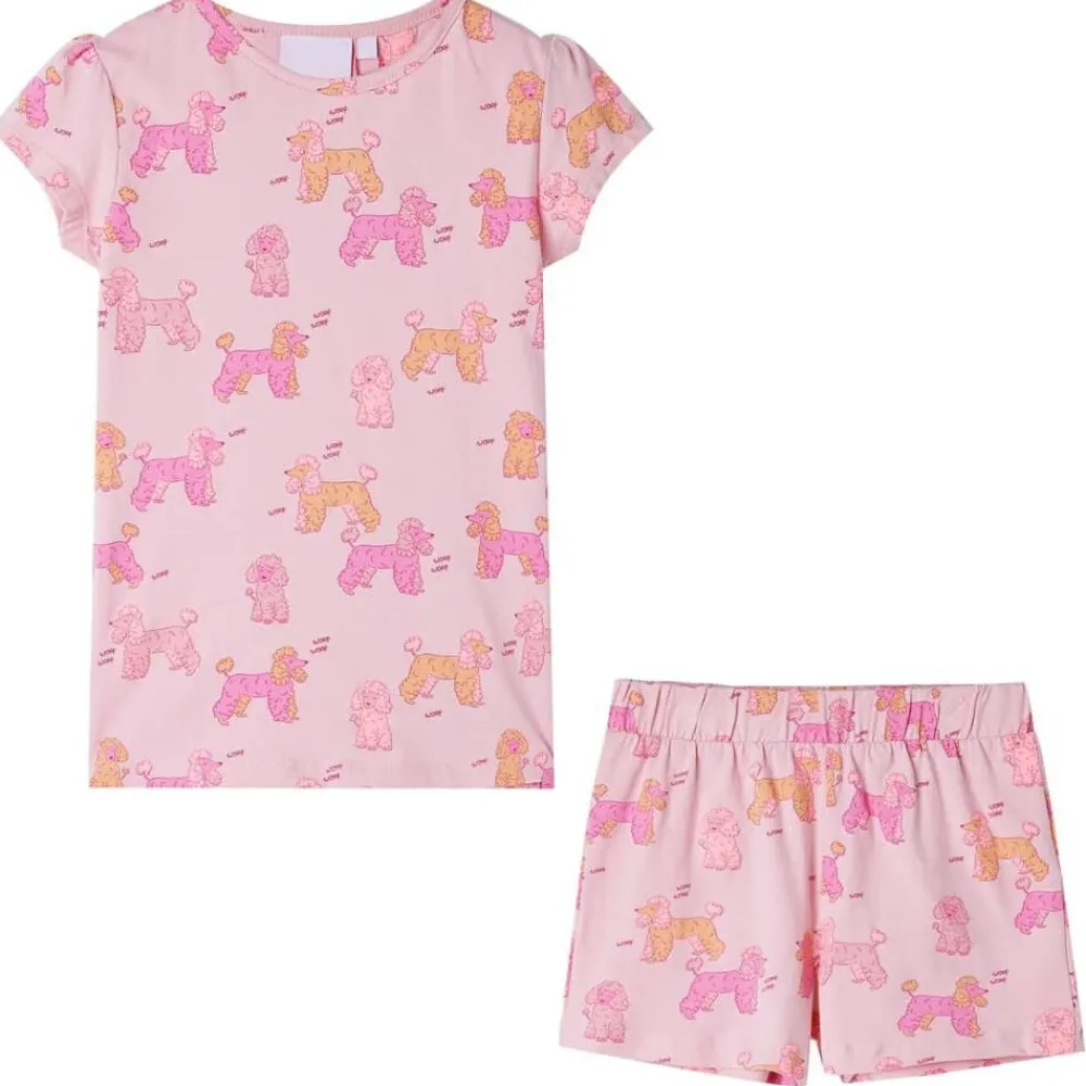 Kinderpyjama met korte mouwen 92 lichtroze>vidaXL Sale