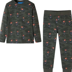 Kleding & Accessoires*vidaXL Kinderpyjama met lange mouwen 92 kakikleurig