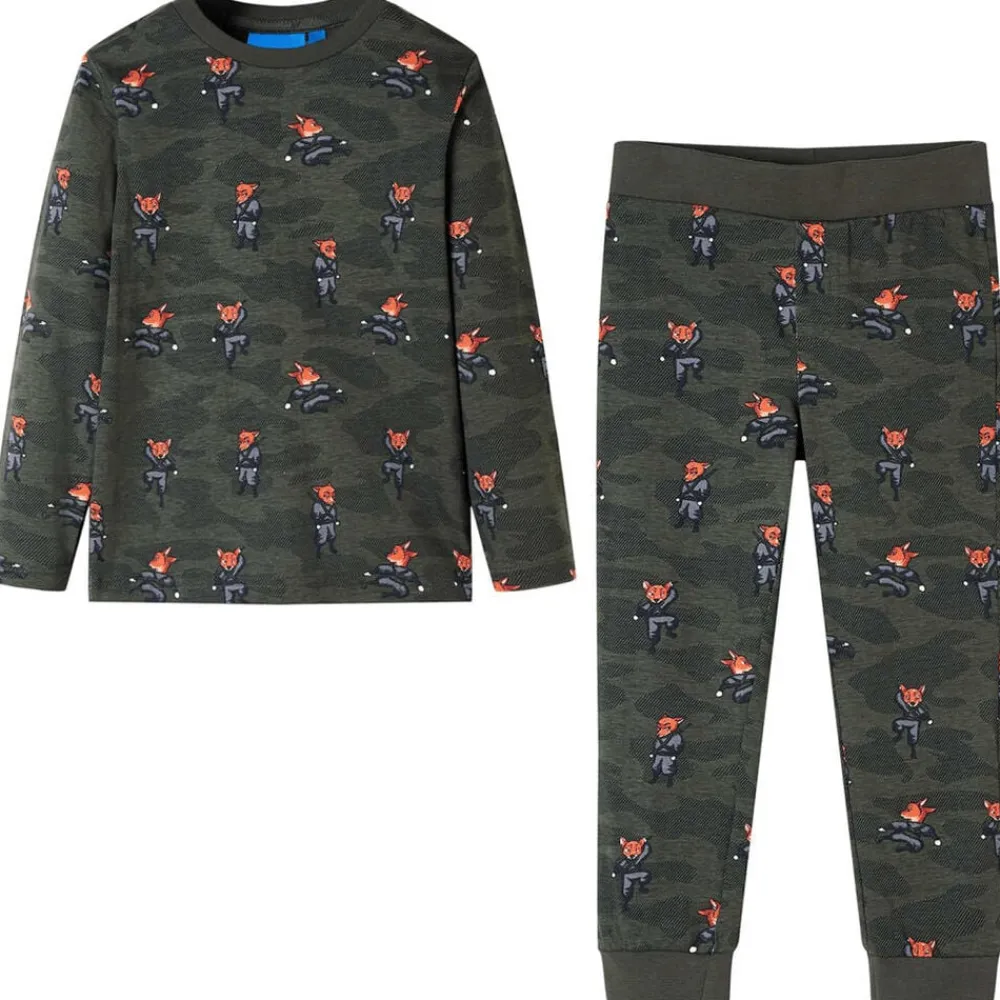 Kleding & Accessoires*vidaXL Kinderpyjama met lange mouwen 92 kakikleurig