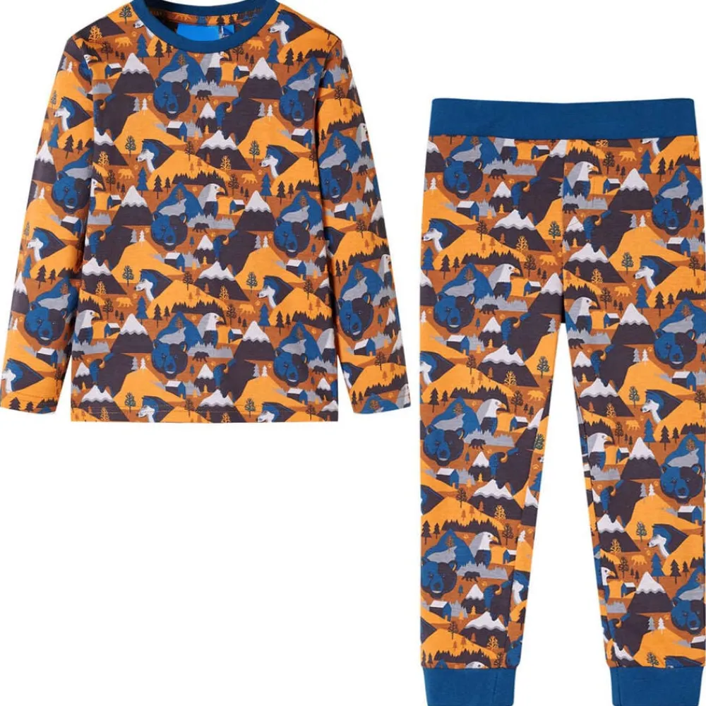 Kleding & Accessoires*vidaXL Kinderpyjama met lange mouwen 92 cognackleurig