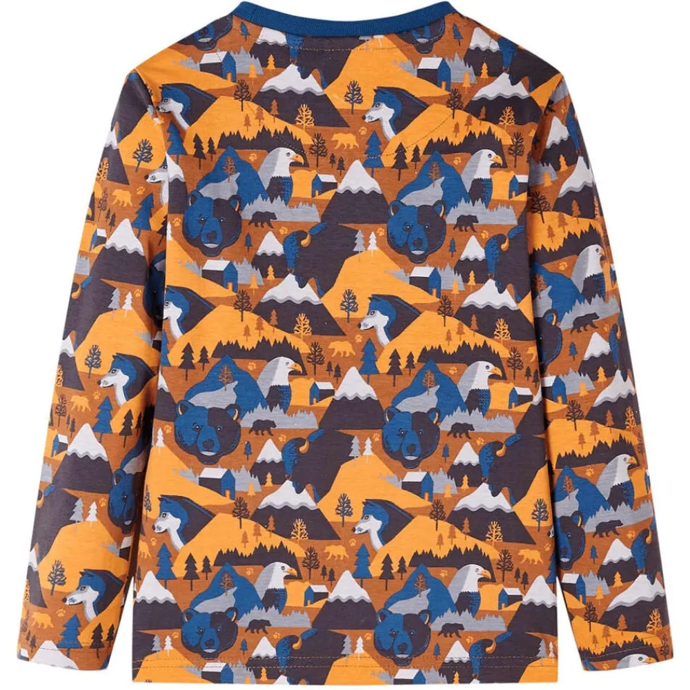 Kleding & Accessoires*vidaXL Kinderpyjama met lange mouwen 92 cognackleurig