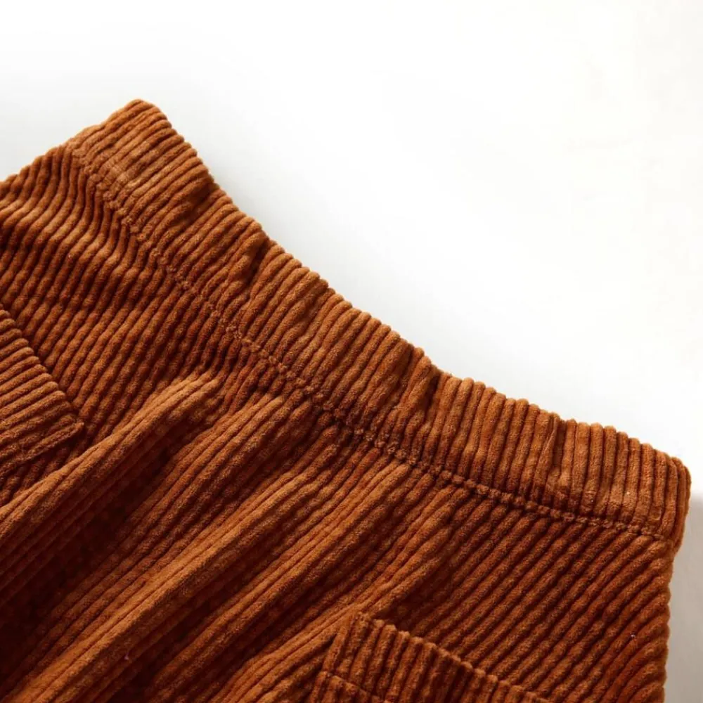 Kleding & Accessoires*vidaXL Kinderrok met zakken ribfluweel 92 kleurig Cognac