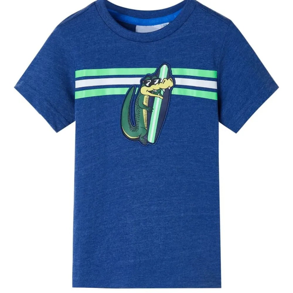 Kindershirt 128 gemêleerd donkerblauw>vidaXL Online