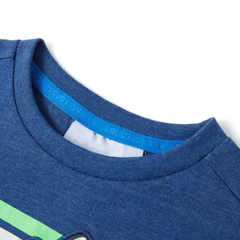 Kindershirt 128 gemêleerd donkerblauw>vidaXL Online