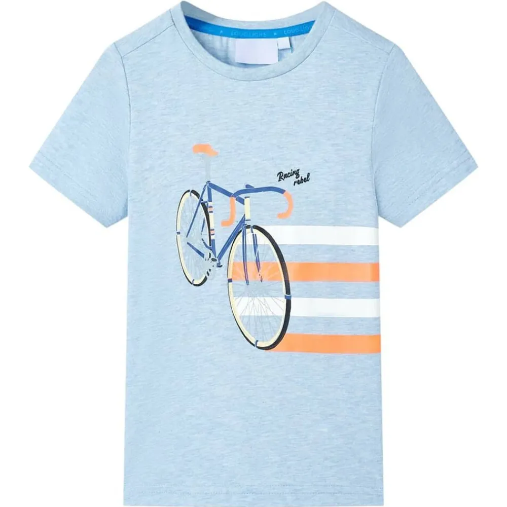 Kindershirt 104 gemêleerd zachtblauw>vidaXL