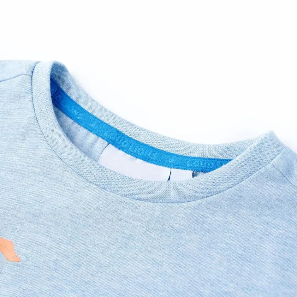 Kindershirt 104 gemêleerd zachtblauw>vidaXL