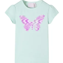 Kindershirt met kapmouwen 128 lichtmintkleur>vidaXL Hot