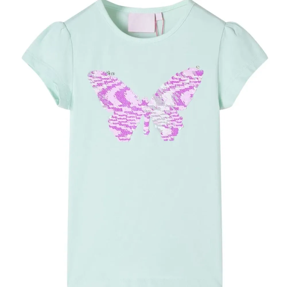 Kindershirt met kapmouwen 128 lichtmintkleur>vidaXL Hot