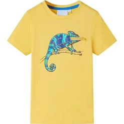 Kleding & Accessoires*vidaXL Kindershirt met korte mouwen 104 lichtkleurig Oker