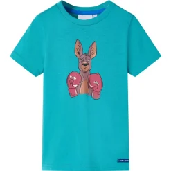 Kleding & Accessoires*vidaXL Kindershirt met korte mouwen 128 donkermintkleurig Mintgroen