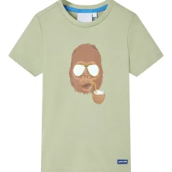 Kleding & Accessoires*vidaXL Kindershirt met korte mouwen 116 lichtkleurig Kaki