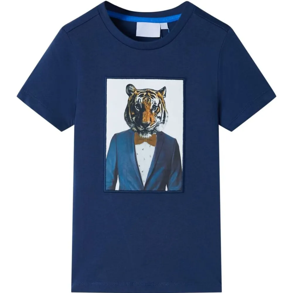 Kleding & Accessoires*vidaXL Kindershirt met korte mouwen 128 donker Blauw