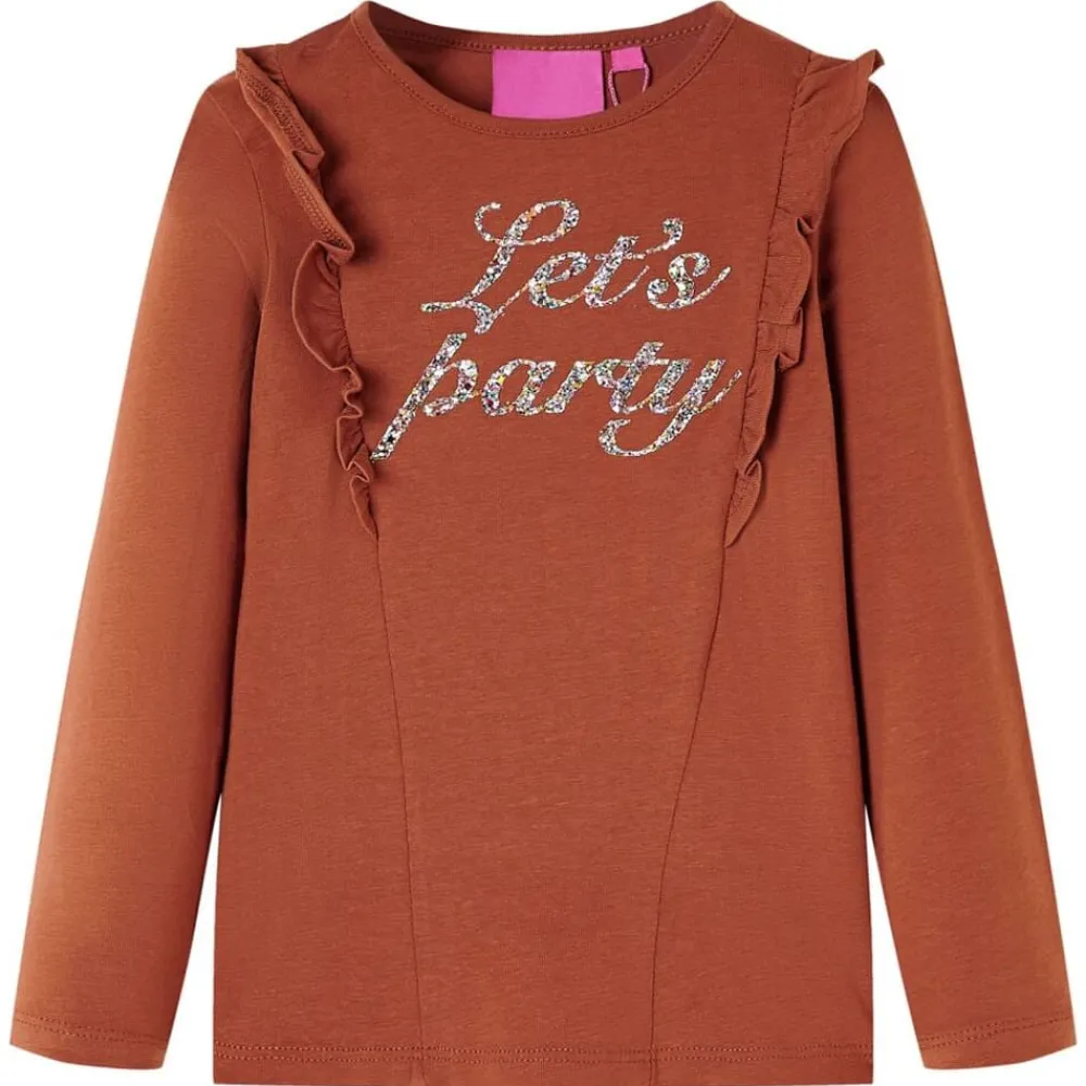 Kleding & Accessoires*vidaXL Kindershirt met lange mouwen 128 kleurig Cognac