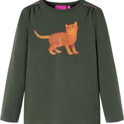 Kleding & Accessoires*vidaXL Kindershirt met lange mouwen 92 kleurig Kaki