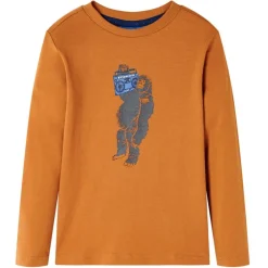 Kleding & Accessoires*vidaXL Kindershirt met lange mouwen 92 donkerokerkleurig