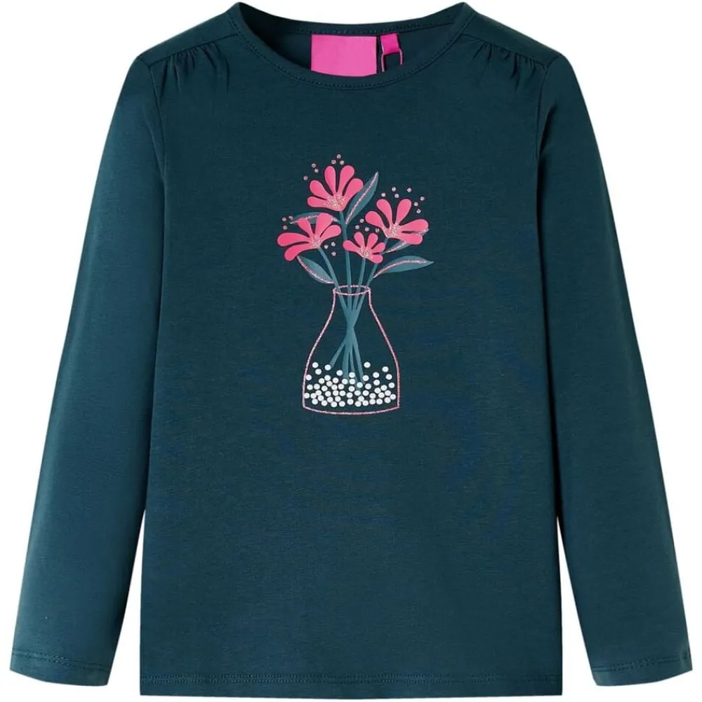 Kleding & Accessoires*vidaXL Kindershirt met lange mouwen 104 donker Groen