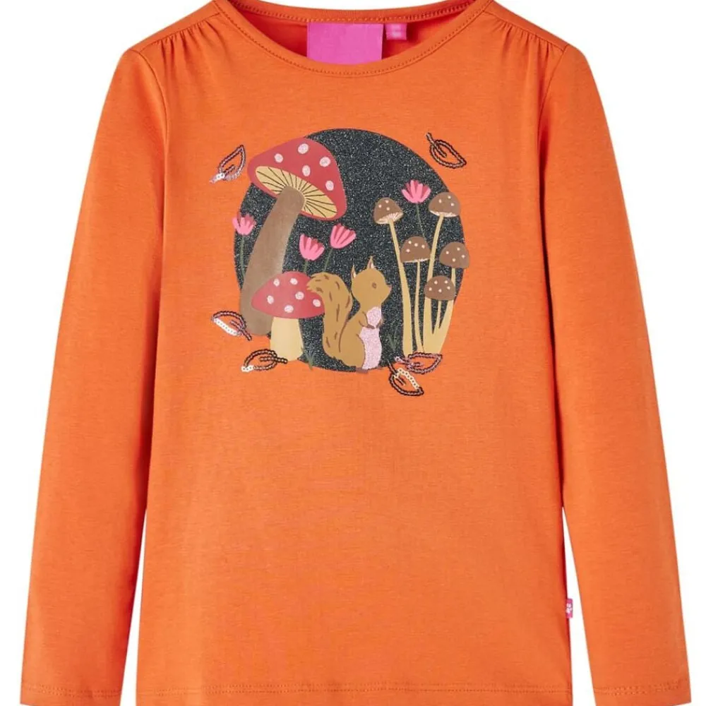 Kleding & Accessoires*vidaXL Kindershirt met lange mouwen 92 bruin Oranje