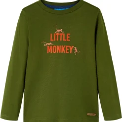 Kleding & Accessoires*vidaXL Kindershirt met lange mouwen 104 donkerkleurig Kaki
