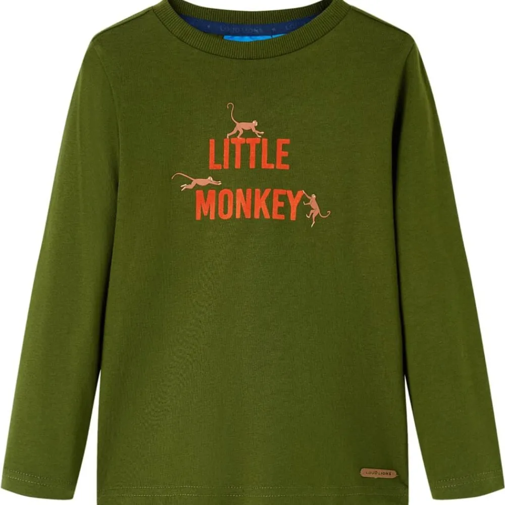 Kleding & Accessoires*vidaXL Kindershirt met lange mouwen 104 donkerkleurig Kaki