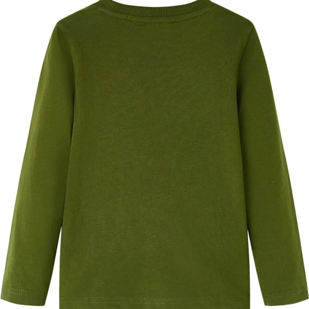 Kleding & Accessoires*vidaXL Kindershirt met lange mouwen 104 donkerkleurig Kaki