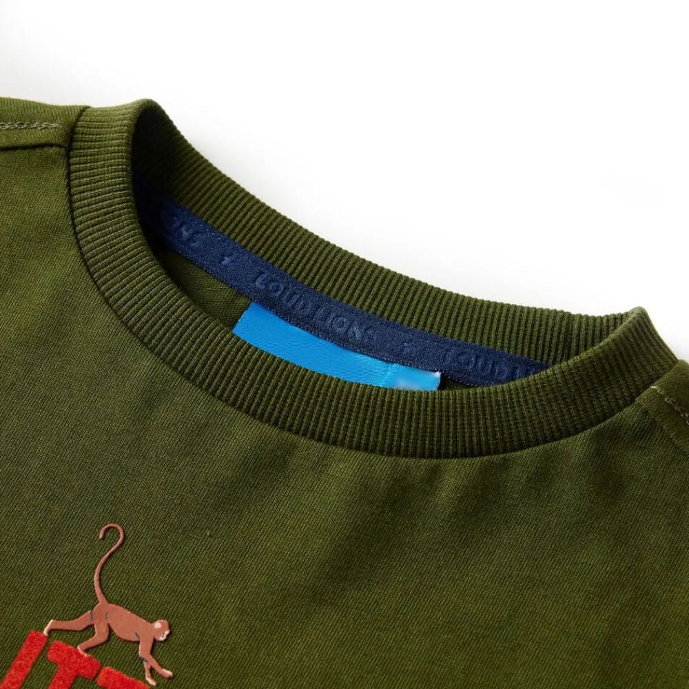 Kleding & Accessoires*vidaXL Kindershirt met lange mouwen 104 donkerkleurig Kaki