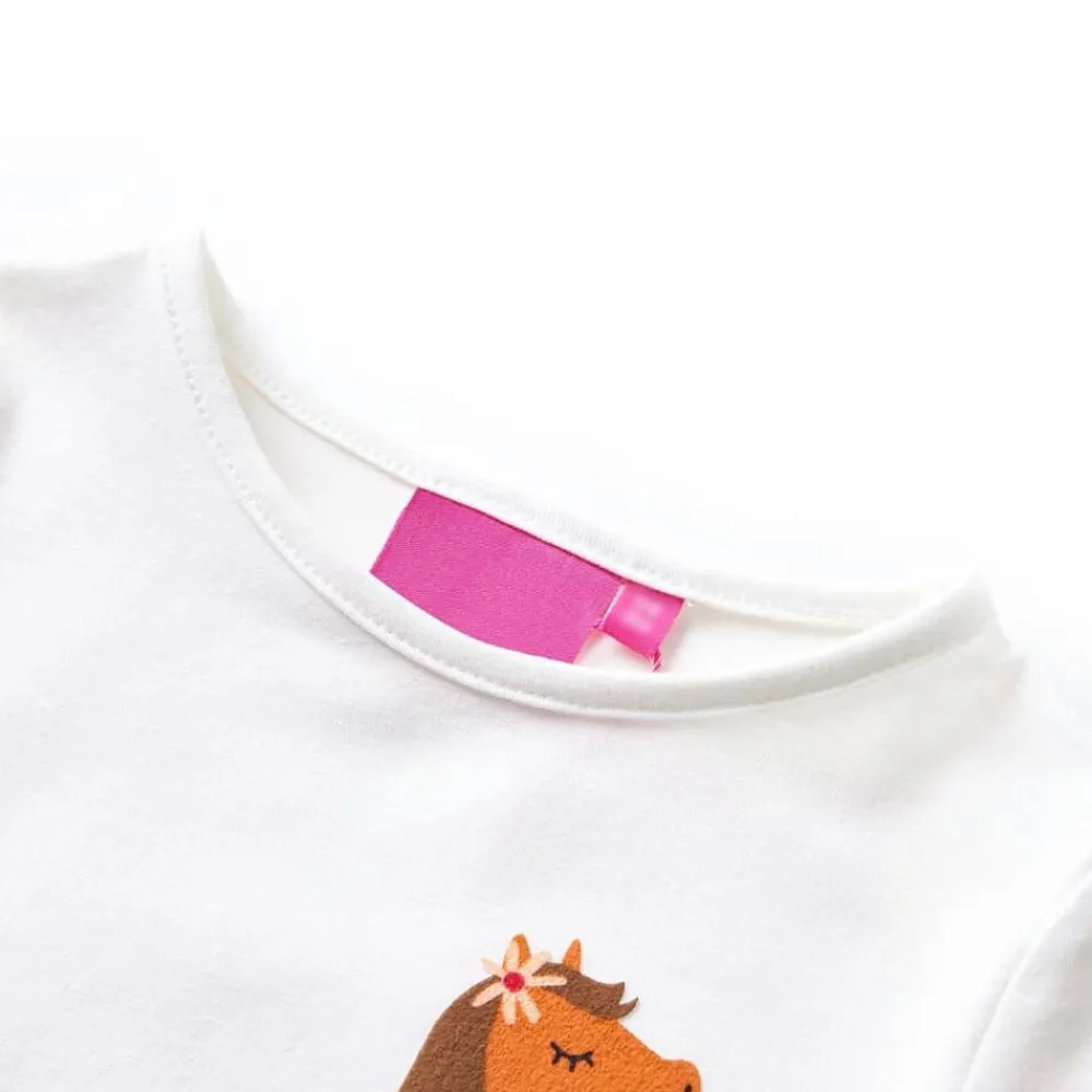 Kleding & Accessoires*vidaXL Kindershirt met lange mouwen 104 kleurig Ecru