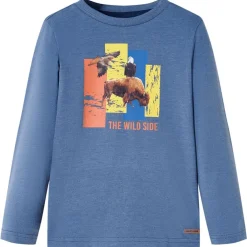 Kindershirt met lange mouwen 116 gemêleerd blauw>vidaXL Discount