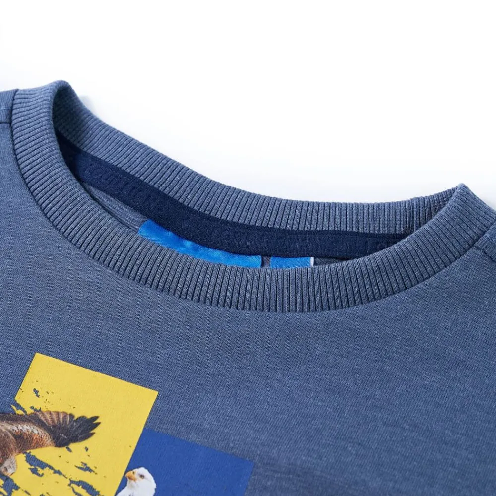 Kindershirt met lange mouwen 116 gemêleerd blauw>vidaXL Discount
