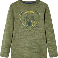 Kleding & Accessoires*vidaXL Kindershirt met lange mouwen 104 gemêleerd kleurig Kaki