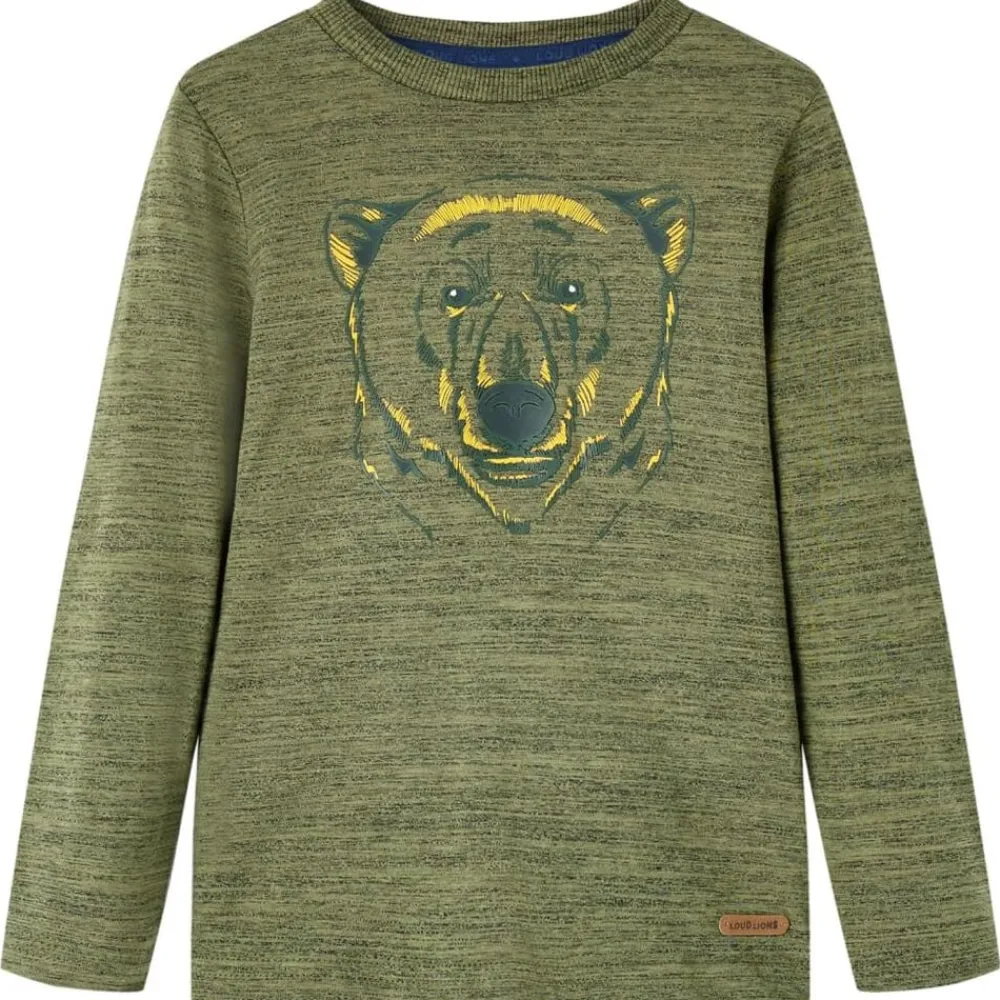 Kleding & Accessoires*vidaXL Kindershirt met lange mouwen 104 gemêleerd kleurig Kaki