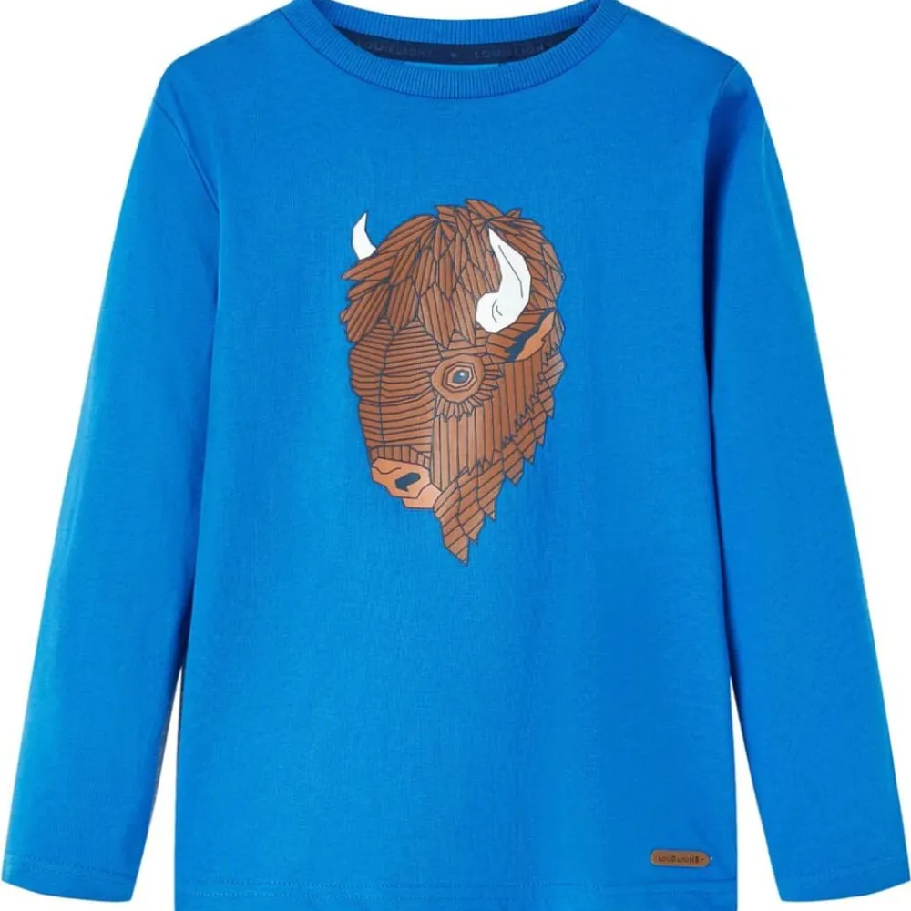 Kindershirt met lange mouwen 116 kobalt>vidaXL Outlet