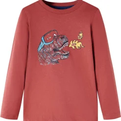 Kindershirt met lange mouwen 104 roodbruin>vidaXL Sale